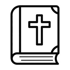 Obraz premium Bible book with cross symbol icon