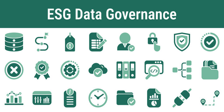 Modern visuals for ESG data ownership validation lineage and publishing workflows Suitable for reporting systems dashboard products controls and audit support