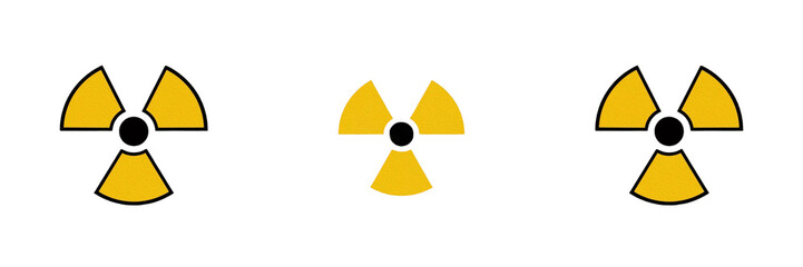 Yellow Biohazard Radiation Hazard Sign Isolated On Transparent Background High Quality PNG Set. © Joker