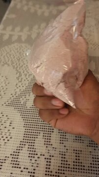 Close Up of Red Corn Pinole in a Plastic Bag