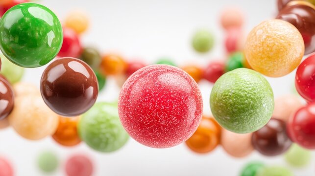 Colorful Spheres Floating in a Perfectly Arranged Tunnel of Perspective