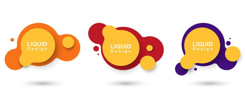 Set of modern abstract liquid banners.