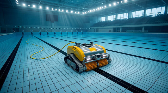 Robotic pool cleaner providing maintenance in an indoor swimming pool