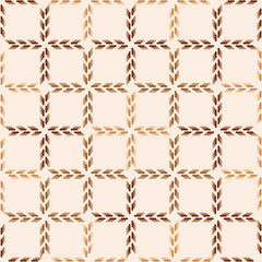 Fototapeta premium Seamless Minimal Woven Grid Pattern in Neutral Beige and Brown, Geometric Stitch Texture Background for Fabric, Textile, Wallpaper 