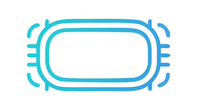 Light Blue Rounded Tech Chip with Dotted Border Vector Icon