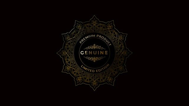 luxury gold limited edition product label green screen background