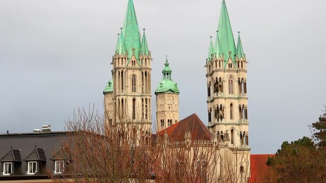 the historic city of naumburg an der saale in germany 4k video
