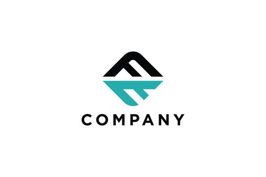 minimalist letter ff business modern abstract logo