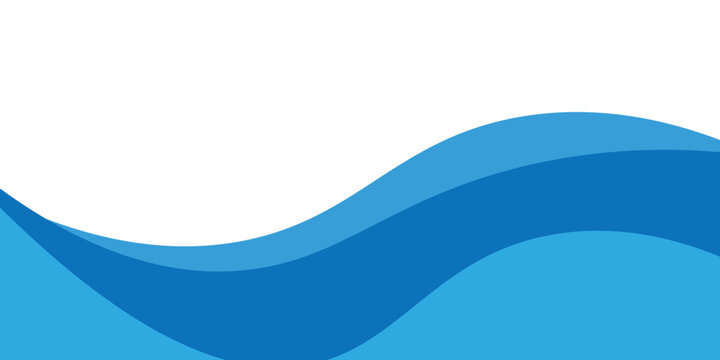 Abstract Blue Wave Background with Corporate Style Curves on White Background
