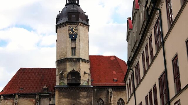the historic city of naumburg an der saale in germany 4k video
