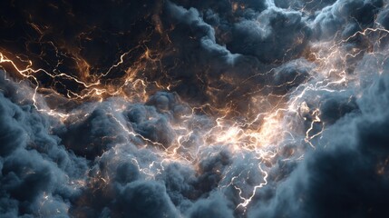 Fototapeta premium Dramatic storm clouds with lightning