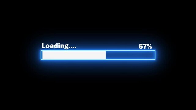 Green loading animation, circle loading icon, circle loading,Abstract loading bar please wait icon animation background. processing from 0 to 100 transfer on with black background.