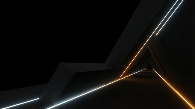 The Vantablack Horizon: Dark Mode Architectural Void with Platinum Leading Lines