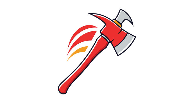 Dynamic logo design featuring a red firefighter axe with motion lines representing speed and emergency response services.