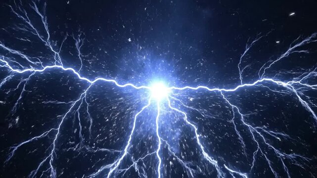 Electricity discharge in the dark.