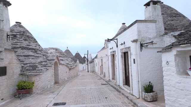 Alberobello, Italy - April 15, 2026: Trulli at Alberobello in Italy