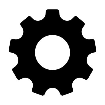 Settings Gear Icon, Configuration Cog Symbol, Preferences Wheel Sign, System Control Badge, App Setup Mechanism Pictogram, Technical Options Gear Button