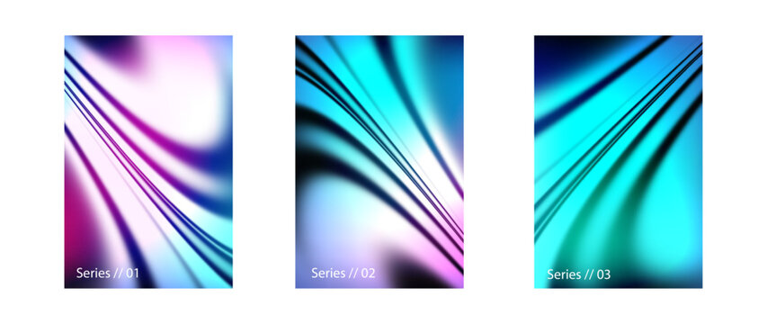 Abstract Neon Tech Bundle with Neural Flux Hero Header and Vertical Data Series Posters