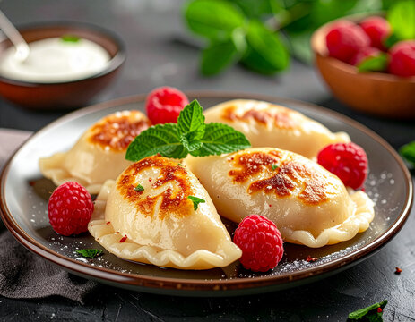 Pierogi z malinami