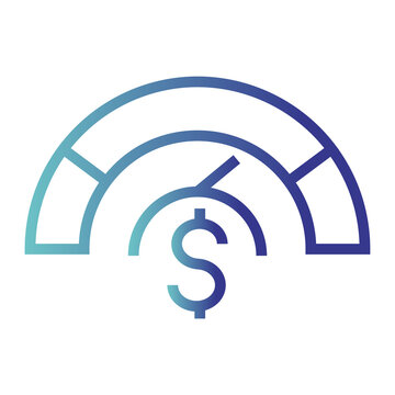credit score Gradient  line icon