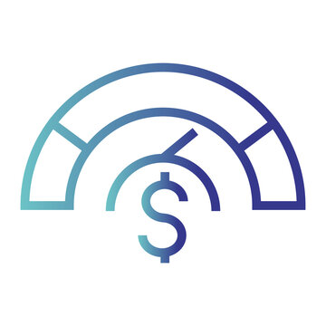 credit score Gradient  line icon