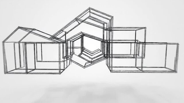 Architectural pencil sketch of structural corner details on paper