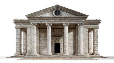 Fototapeta premium A majestic ancient stone temple with columns and a triangular pediment