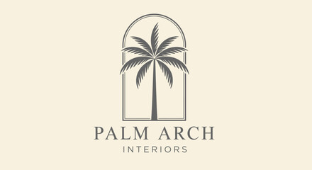 Obraz premium Palm Arch Interiors logo design.