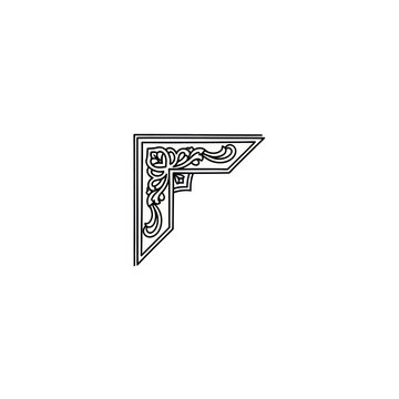 Decorative letter F capital ornate.