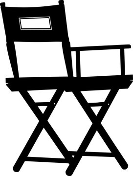 Classic wooden director chair silhouette for film production