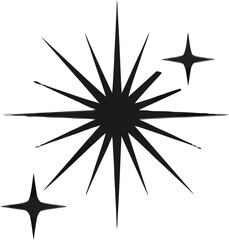 Obraz premium Black starburst shapes on white background.