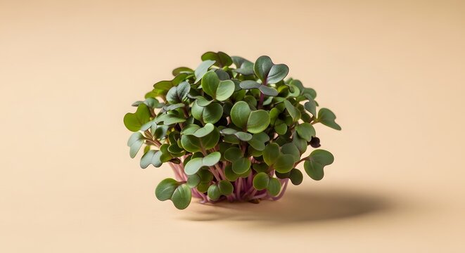 Potted sedum burrito plant with rosette shaped leaves on a beige background