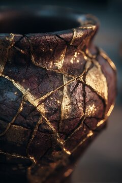 Dark brown glass bottle with golden liquid and cork stopper on dark background, liquid inside bottle