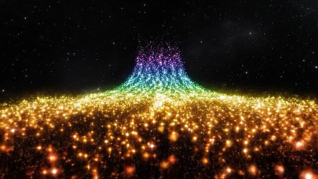 Vibrant colorful lights in space.