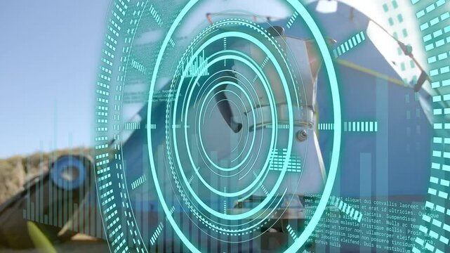 Camera zooming, HUD scanning moka pot, rings centering spout while data bars updating for design