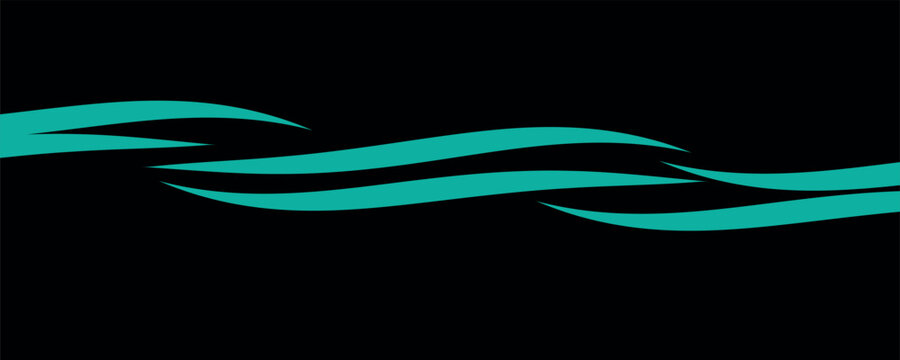 Water wave icon isolated on black background. Modern flat water wave icon for web site, logotype, ocean design template and logo. Creative abstract concept, vector illustration