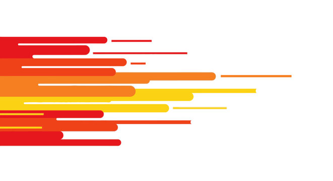 Abstract background of dynamic red, orange, and yellow lines moving fast to the right, conveying speed and energy