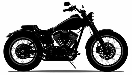 Obraz premium Black Motorcycle Side View Profile 2.