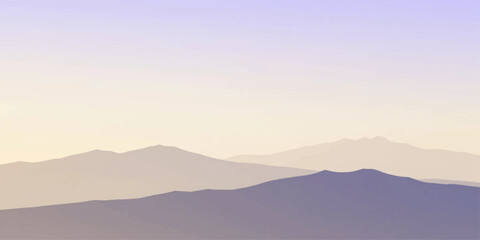 Abstract mountain landscape with a soft, ethereal palette creating a sense of serenity.  © Ashraful