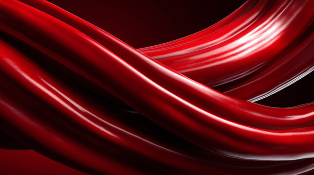 Abstract closeup of glossy red Italian sweet pepper curves with flowing fabric texture on dark background. Luxury food art concept showing freshness, vibrant color, gourmet ingredient and premium 