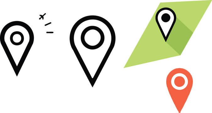 Vector Icon of a Pushpin Map Marker in Outline Style, Teardrop Shape with Pinhead, Minimal Line Art Design, Isolated on White Background, Location and Navigation Symbol Illustration