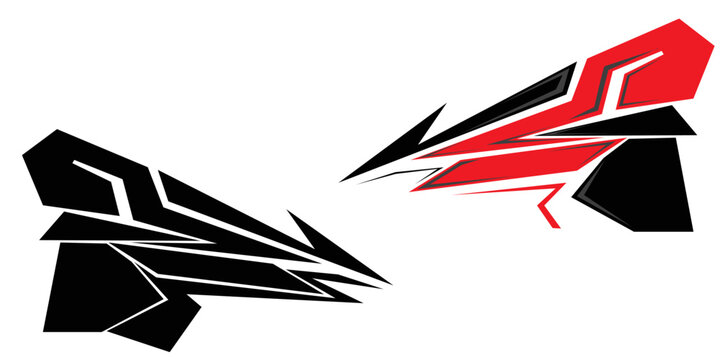 car body sticker template design vector. sticker racing. car modification sticker.