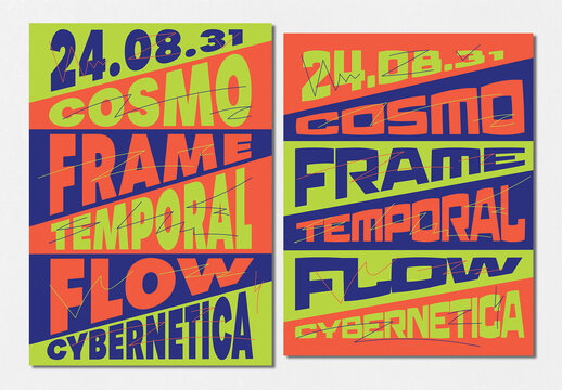 Distorted Type Event Poster Layout