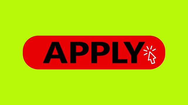 A vivid image of a red button with the word APPLY accompanied by a cursor, set against a lively green backdrop 4k accomplish, achieve