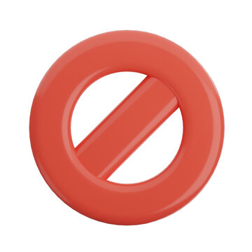 Red prohibition sign icon ideal for warning labels, safety signs, traffic control, and access restriction visuals.