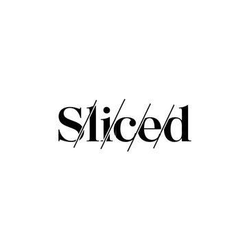 Sliced logo with diagonal lines.