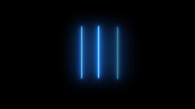 Animated abstract neon light with led light effect and flickering pattern. Neon lights on transparent Concept Animated abstract neon light with light effect and flickering pattern.