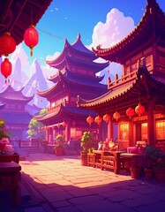Fototapeta premium chinese temple at night
