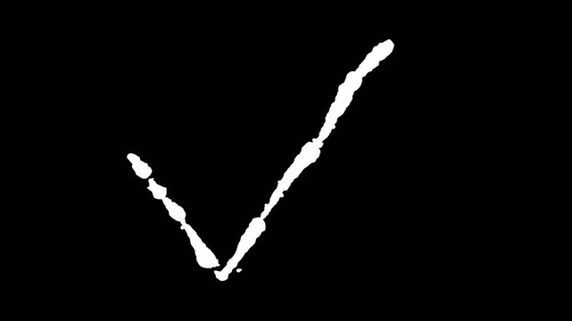Single checkmark appears, glowing white against black