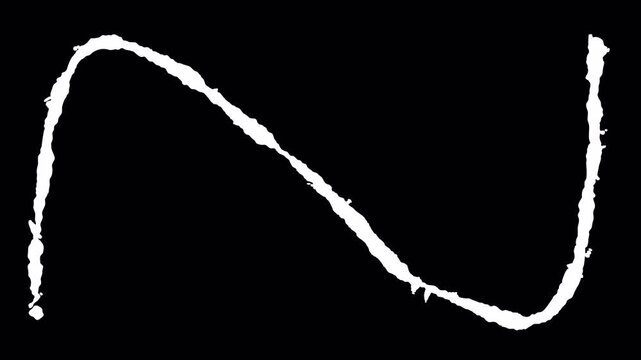 White wavy line curves gently on pure black background